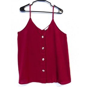 FSL Apparel Maroon Tank Top Button Down Blouse Size L